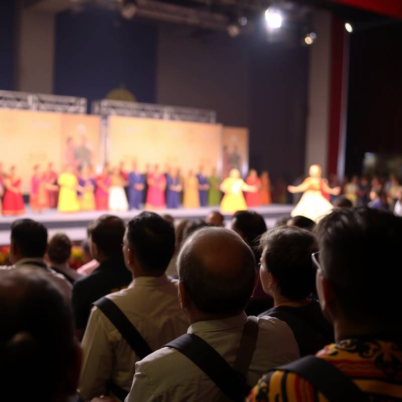 Photographie d'un événement culturel : Public attentif lors d'un spectacle de danse.