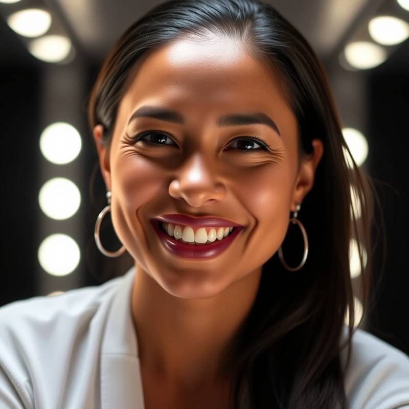 Portrait d'une femme souriante en studio